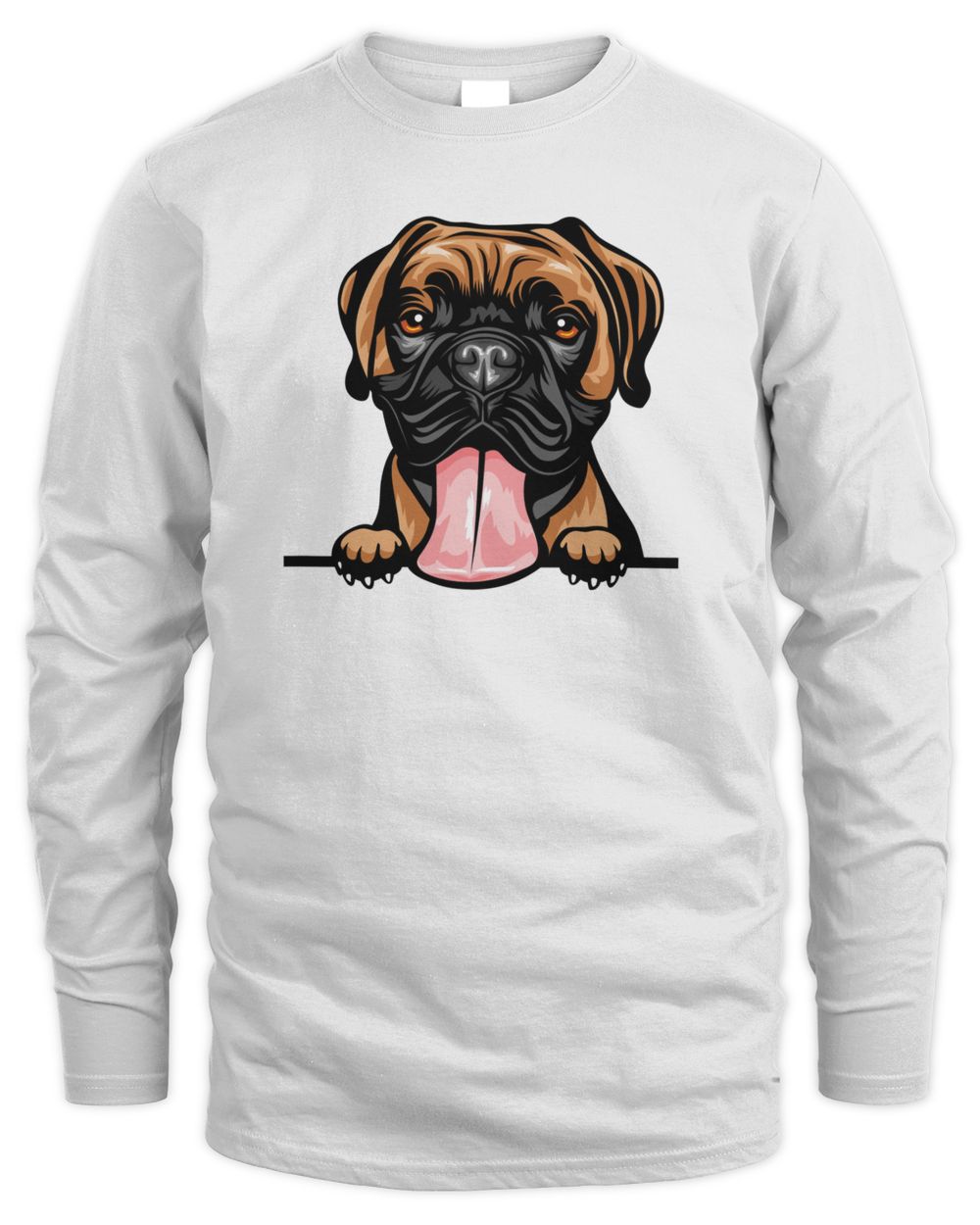 Animal Dog Boxer 8jjj4rfff Color Peeking Shirt Men's Long Sleeved T-Shirt white s